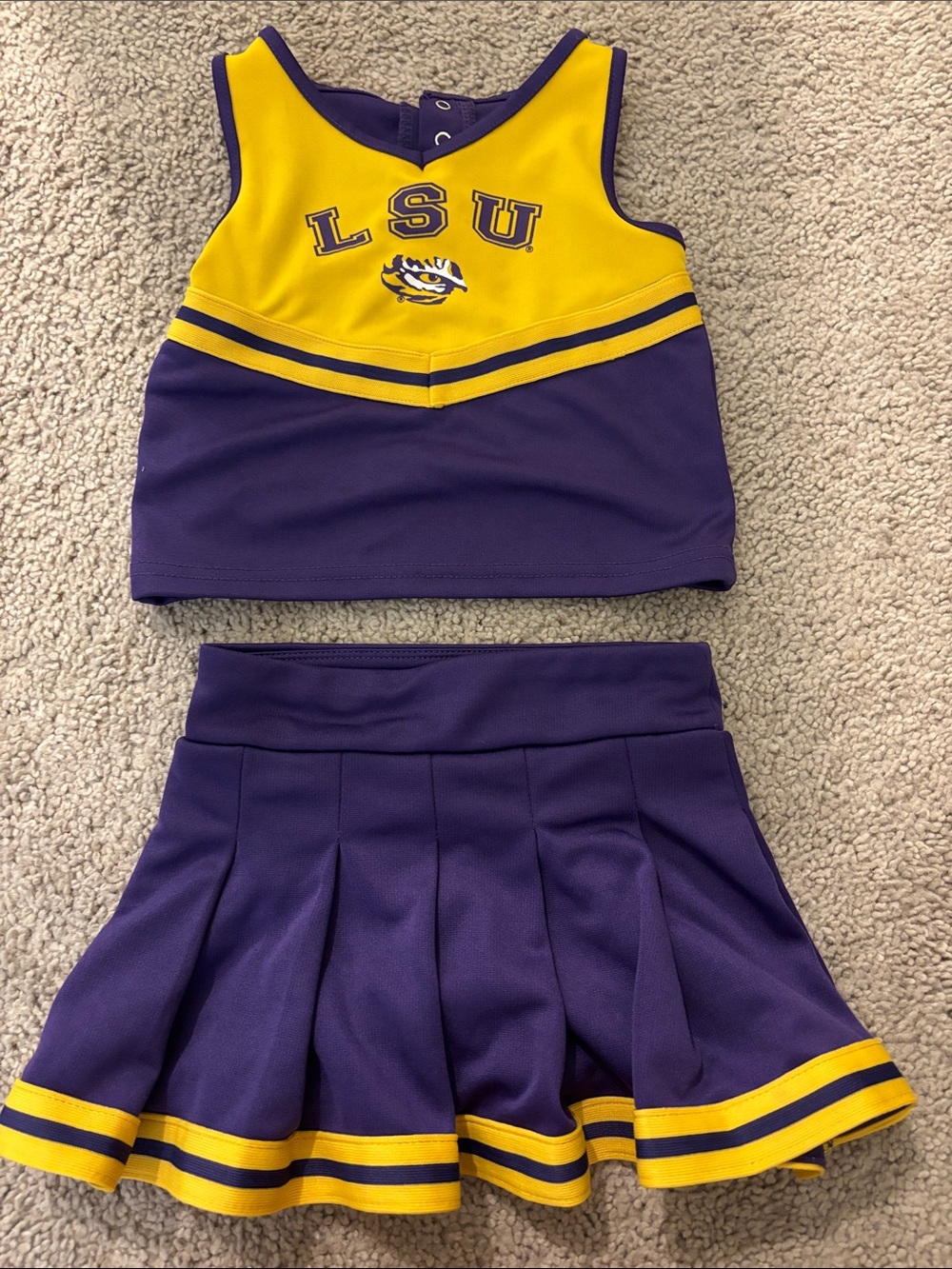 Girls' Purple and Gold Cheer Set - Tank Top & Pleated Skirt